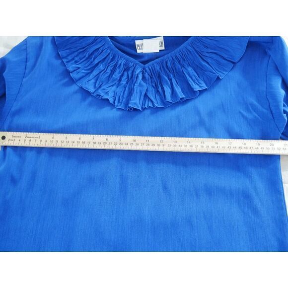 Vintage Peterpopovitch Long Sleeve Blouse Blue Size Medium - Picture 6 of 7